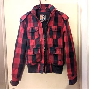 Roxy Red & Black Plaid Jacket MED